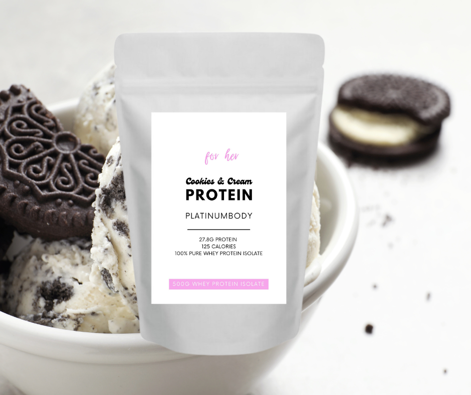 platinum body cookies & cream protein powder